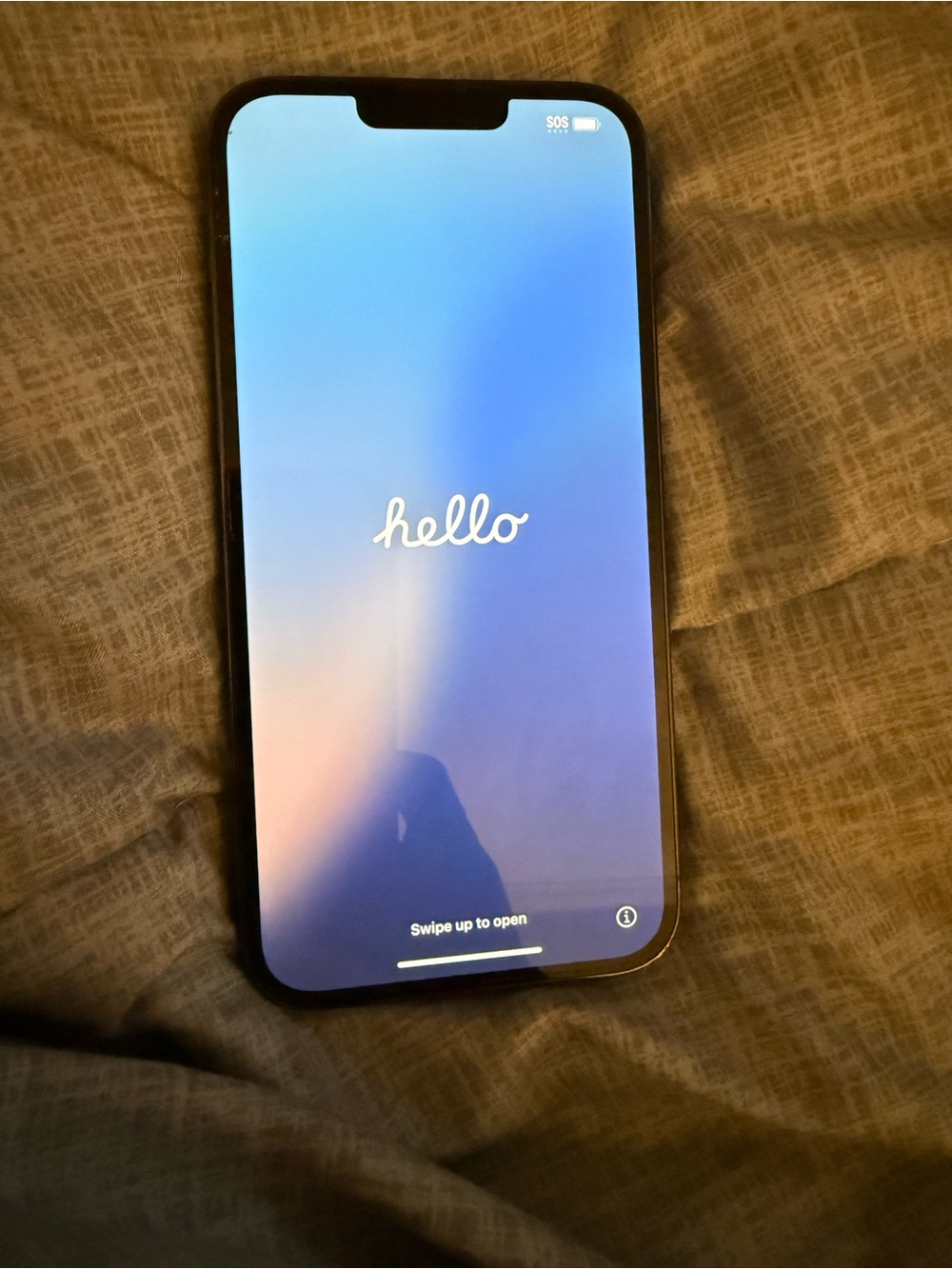 UNLOCKED Apple iPhone 16 Pro Max- Black Front with Blue Gradient Screen